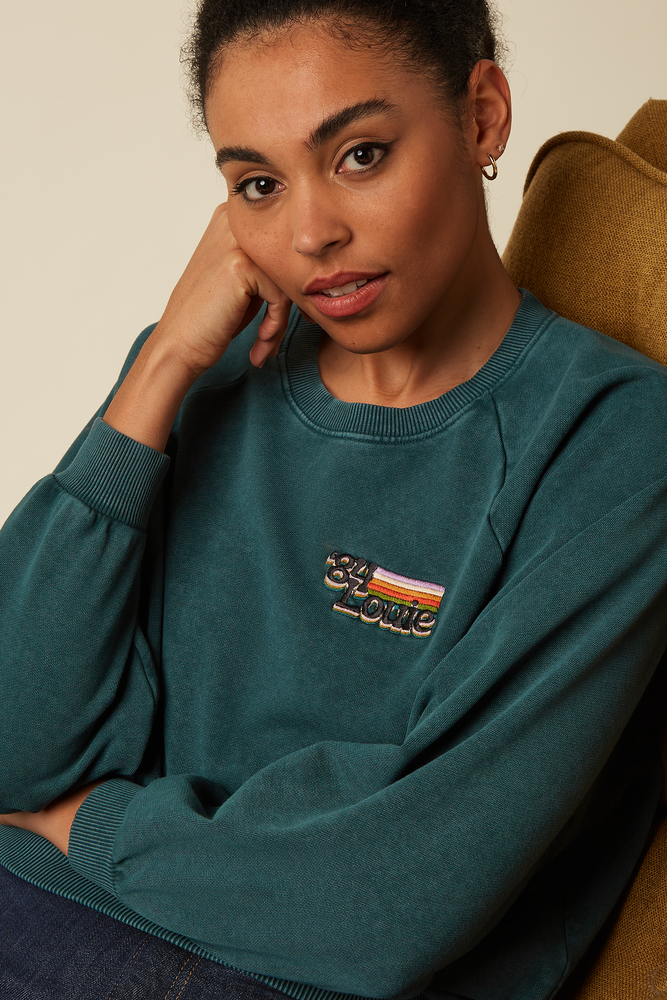 King Louie King Louie - bibi sweater wilde sweat - pine green King Louie King Louie - bibi sweater wilde sweat - pine green