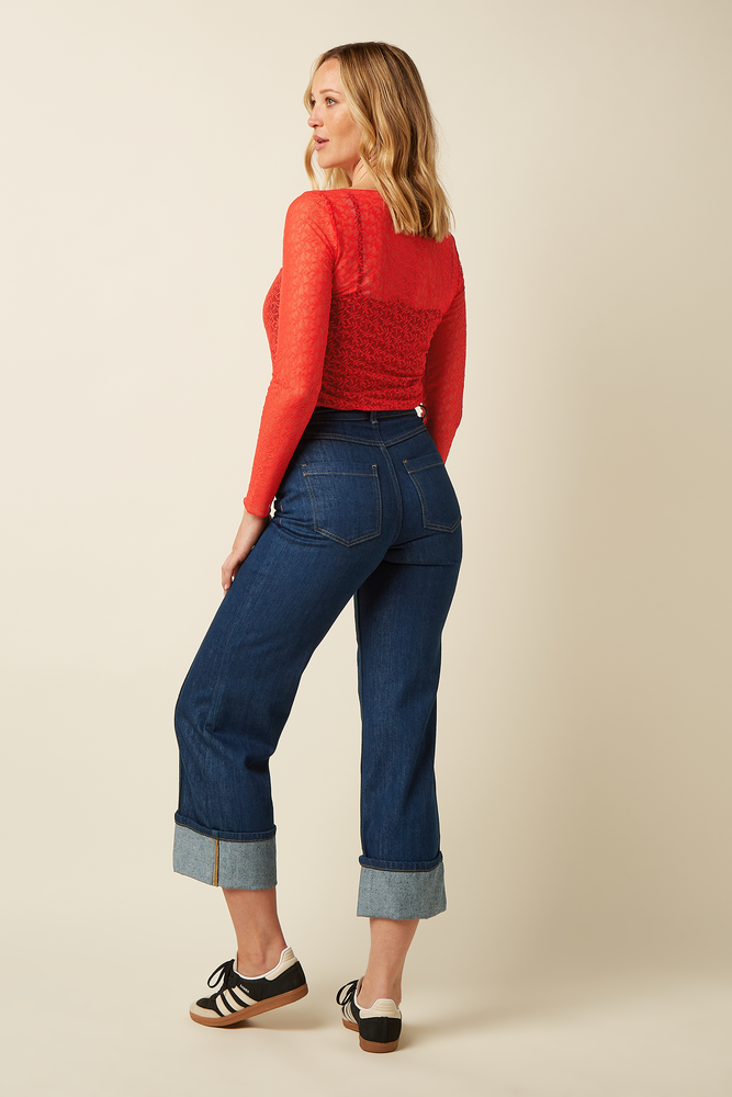 King Louie King Louie - ria top stretch lace - fire red King Louie King Louie - ria top stretch lace - fire red