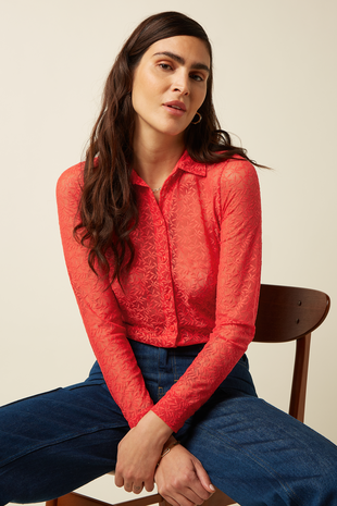 King Louie King Louie - blouse stretch lace - fire red