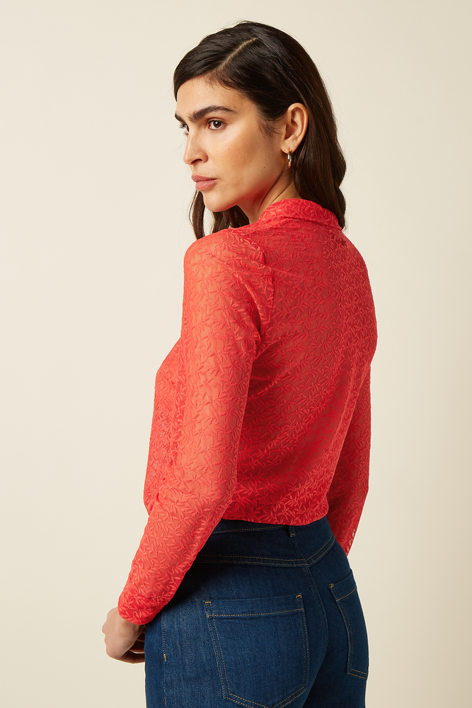 King Louie King Louie - blouse stretch lace - fire red