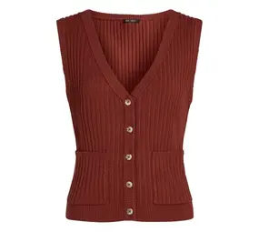 King Louie King Louie - button v spencer match knit - spicy brown King Louie King Louie - button v spencer match knit - spicy brown