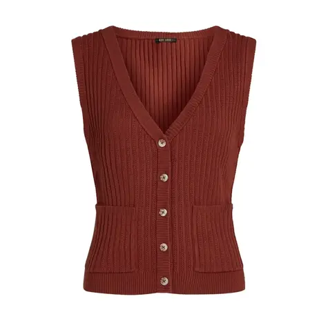 King Louie King Louie - button v spencer match knit - spicy brown King Louie King Louie - button v spencer match knit - spicy brown