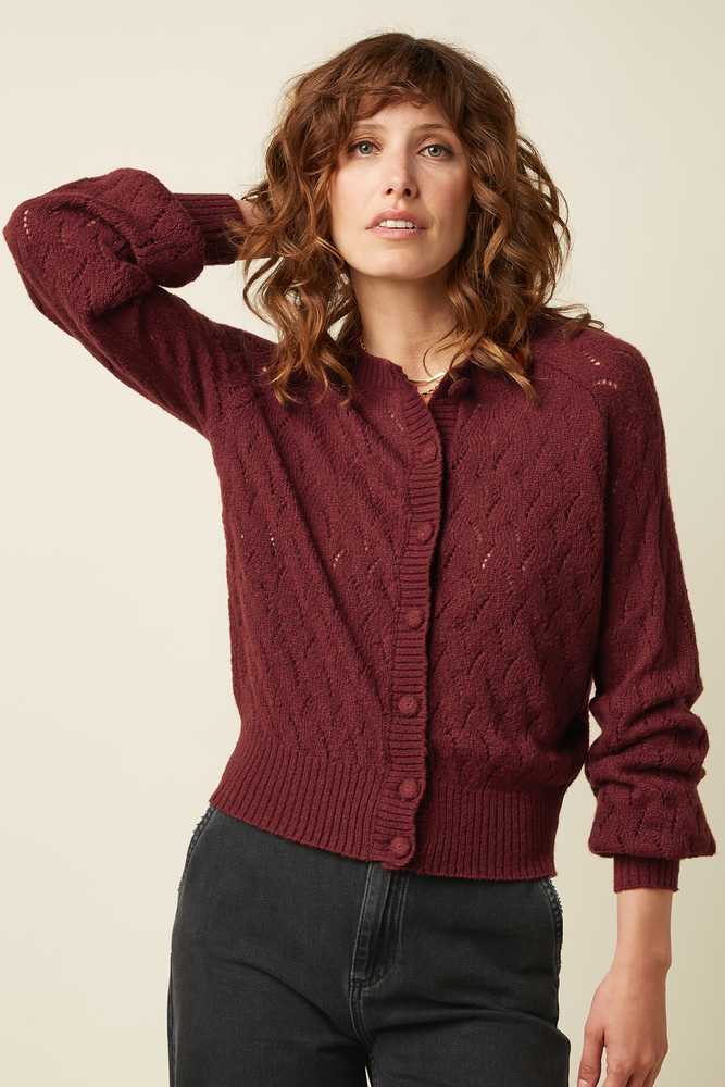 King Louie King Louie - cardi raglan farfalle - henna red King Louie King Louie - cardi raglan farfalle - henna red