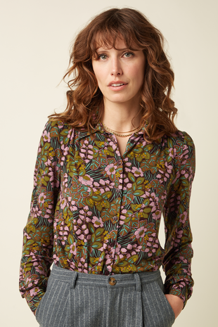 King Louie King Louie - carina blouse sierra - bitter chocolate King Louie King Louie - carina blouse sierra - bitter chocolate