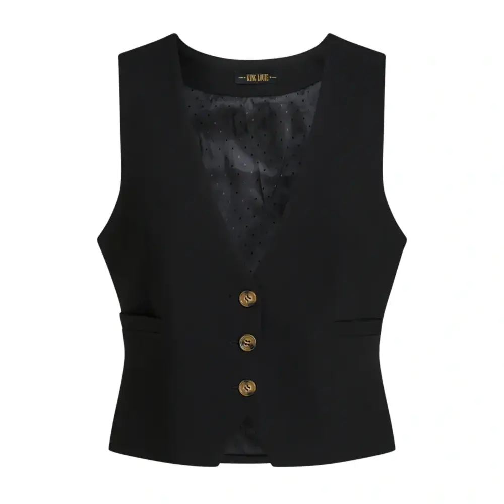 King Louie King Louie - cissy gilet marple - black King Louie King Louie - cissy gilet marple - black