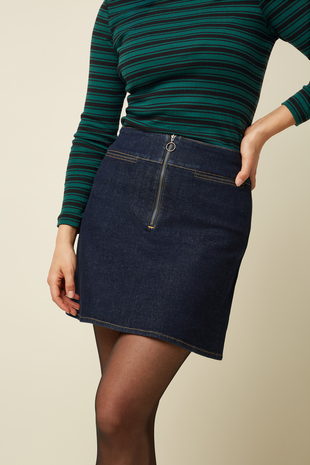 King Louie King Louie - olivia zip skirt muse denim - rock blue King Louie King Louie - olivia zip skirt muse denim - rock blue
