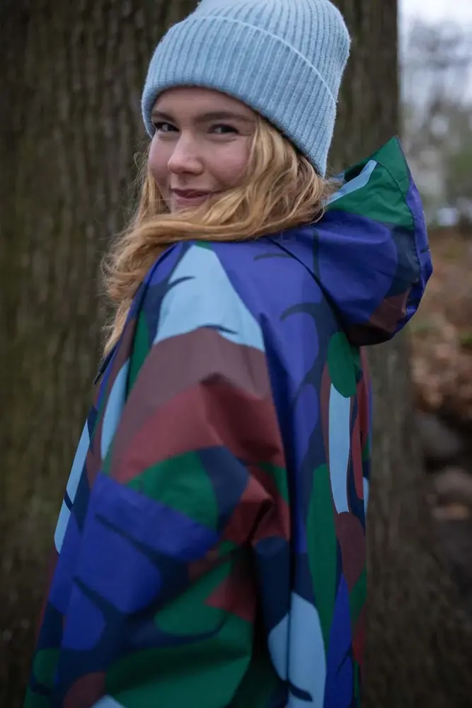 Danefae Danefae - danedream drops rain poncho - blue purple trops Danefae Danefae - danedream drops rain poncho - blue purple trops