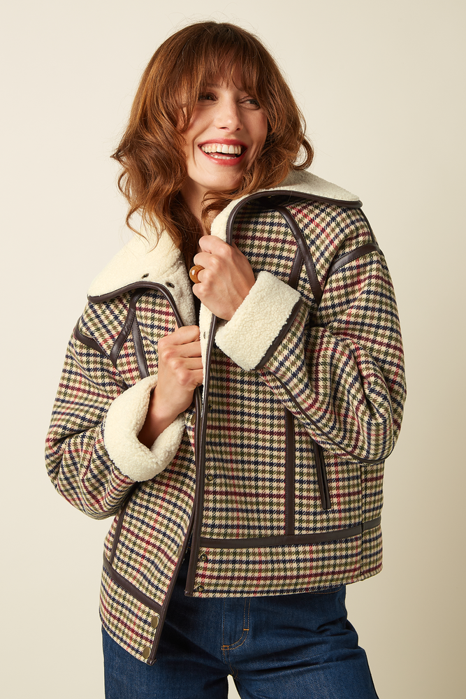 King Louie King Louie - monia coat basso check - marzipan King Louie King Louie - monia coat basso check - marzipan