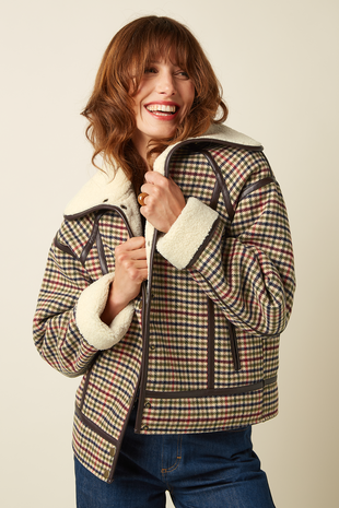 King Louie King Louie - monia coat basso check - marzipan King Louie King Louie - monia coat basso check - marzipan