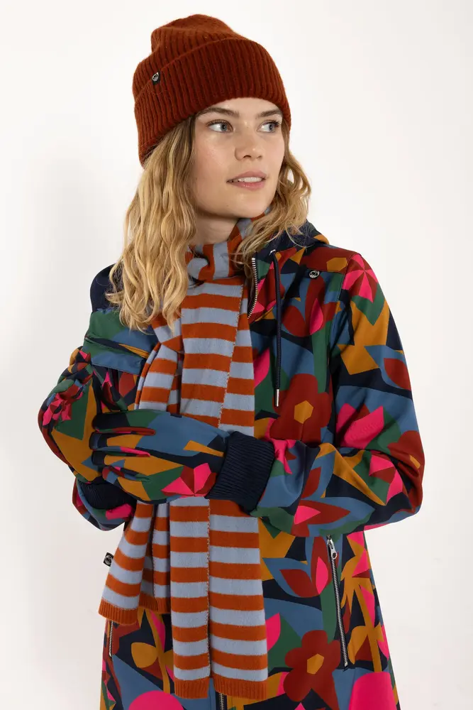 Danefae Danefae - danebundle-up merino wool scarf - porcelaine/chili