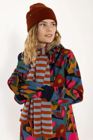 Danefae Danefae - danebundle-up merino wool scarf - porcelaine/chili