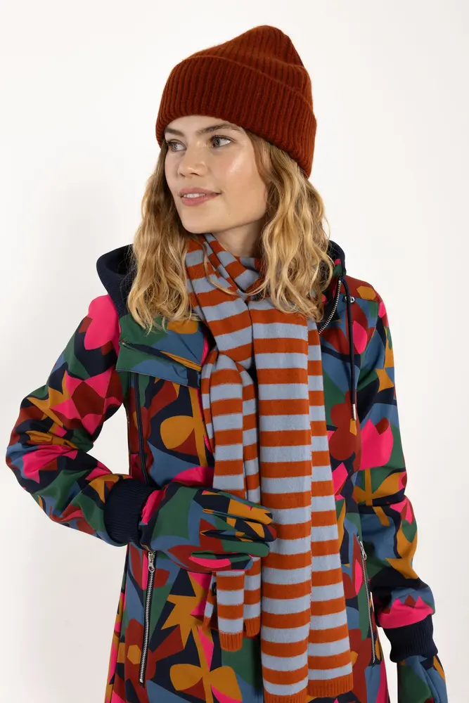 Danefae Danefae - danebundle-up merino wool scarf - porcelaine/chili