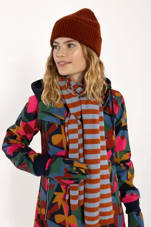 Danefae Danefae - danebundle-up merino wool scarf - porcelaine/chili