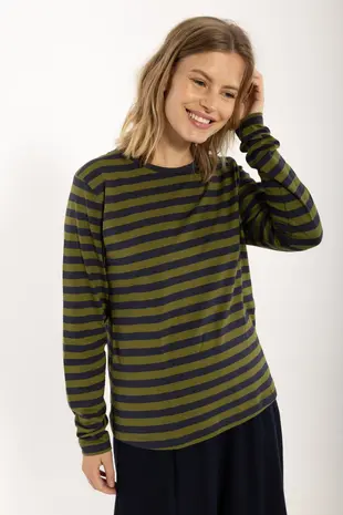 Danefae Danefae - danebasic merry ls tee - dk navy/olive