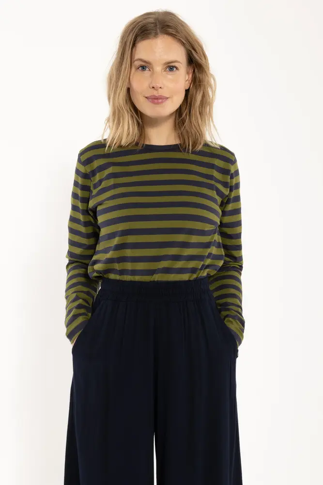 Danefae Danefae - danebasic merry ls tee - dk navy/olive