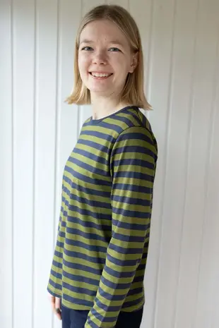 Danefae Danefae - danebasic merry ls tee - dk navy/olive