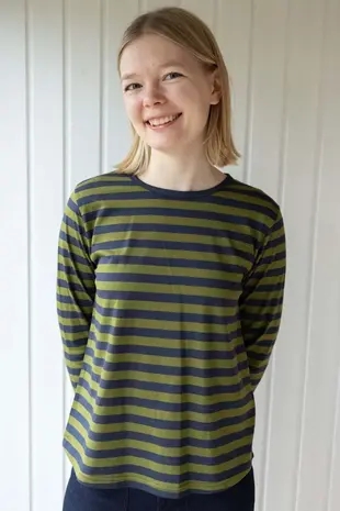 Danefae Danefae - danebasic merry ls tee - dk navy/olive
