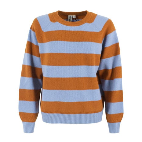 Danefae Danefae - danerelation chunky merino wool sweater - porcelaine/chili Danefae Danefae - danerelation chunky merino wool sweater - porcelaine/chili
