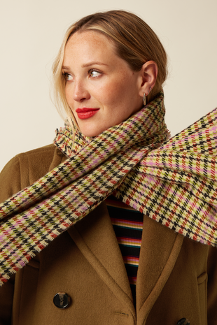 King Louie King Louie - houndstooth scarf - spicy brown King Louie King Louie - houndstooth scarf - spicy brown