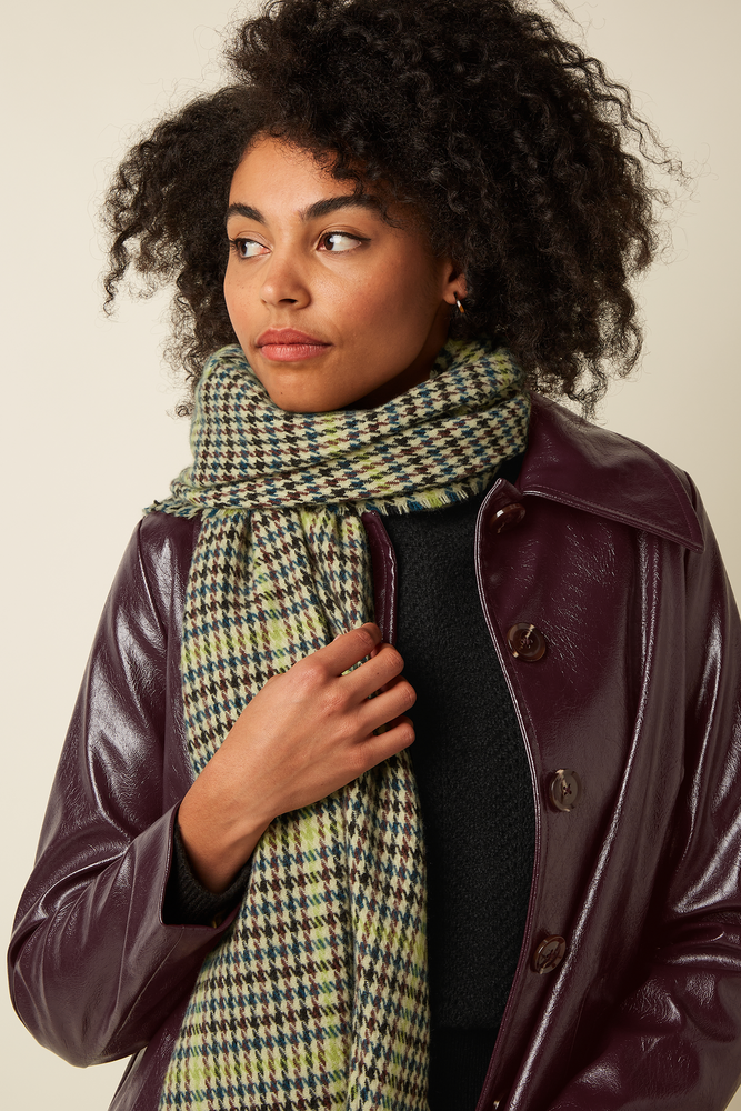 King Louie King Louie - houndstooth scarf - spruced green