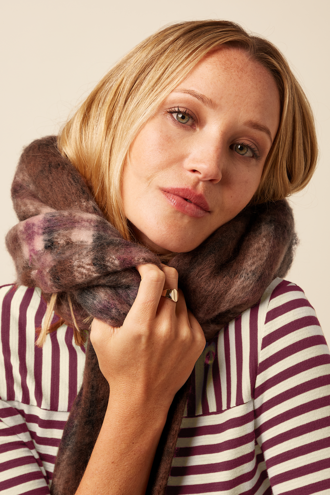 King Louie King Louie - check scarf - rum brown