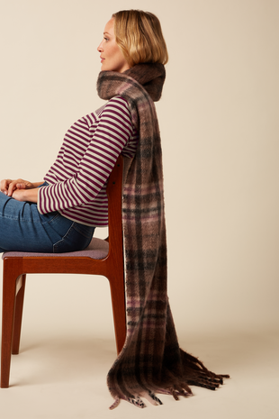 King Louie King Louie - check scarf - rum brown