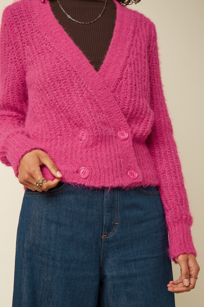 King Louie King Louie - fiora cardi hollow - neon pink King Louie King Louie - fiora cardi hollow - neon pink