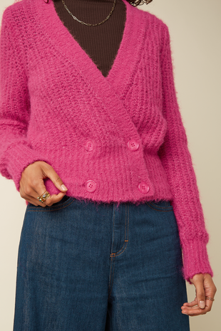 King Louie King Louie - fiora cardi hollow - neon pink King Louie King Louie - fiora cardi hollow - neon pink