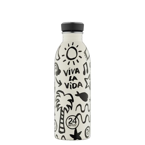 24 Bottles 24 Bottles - rvs drinkfles (500 ml) - viva la vida 24 Bottles 24 Bottles - rvs drinkfles (500 ml) - viva la vida