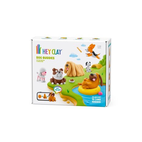 Hey Clay Hey Clay - boetseerklei - honden vriendjes (15 potjes)
