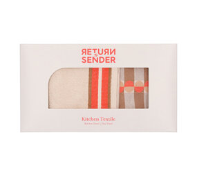 Return to sender Return to sender - handdoek/theedoek geometric - sofia coral/cashew