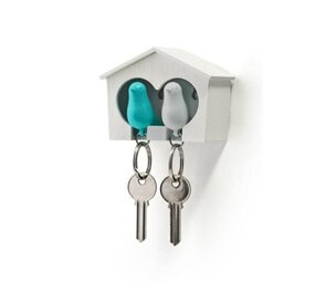 Qualy Qualy - sleutelhanger sparrow duo - white/blue Qualy Qualy - sleutelhanger sparrow duo - white/blue