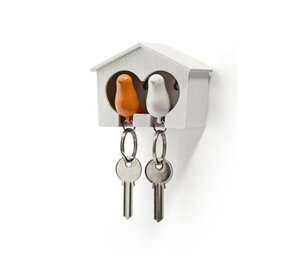 Qualy Qualy - sleutelhanger sparrow duo - white/orange Qualy Qualy - sleutelhanger sparrow duo - white/orange