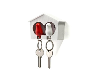 Qualy Qualy - sleutelhanger sparrow duo - white/red Qualy Qualy - sleutelhanger sparrow duo - white/red