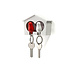 Qualy - sleutelhanger sparrow duo - white/red Qualy - sleutelhanger sparrow duo - white/red