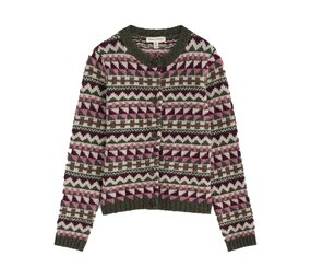 Seasalt Seasalt - dawson pick cardigan fairisle - zig zag geo dark hellebore