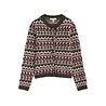 Seasalt Seasalt - dawson pick cardigan fairisle - zig zag geo dark hellebore