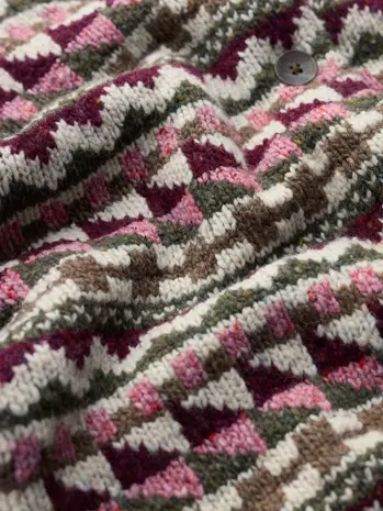 Seasalt Seasalt - dawson pick cardigan fairisle - zig zag geo dark hellebore