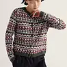 Seasalt Seasalt - dawson pick cardigan fairisle - zig zag geo dark hellebore
