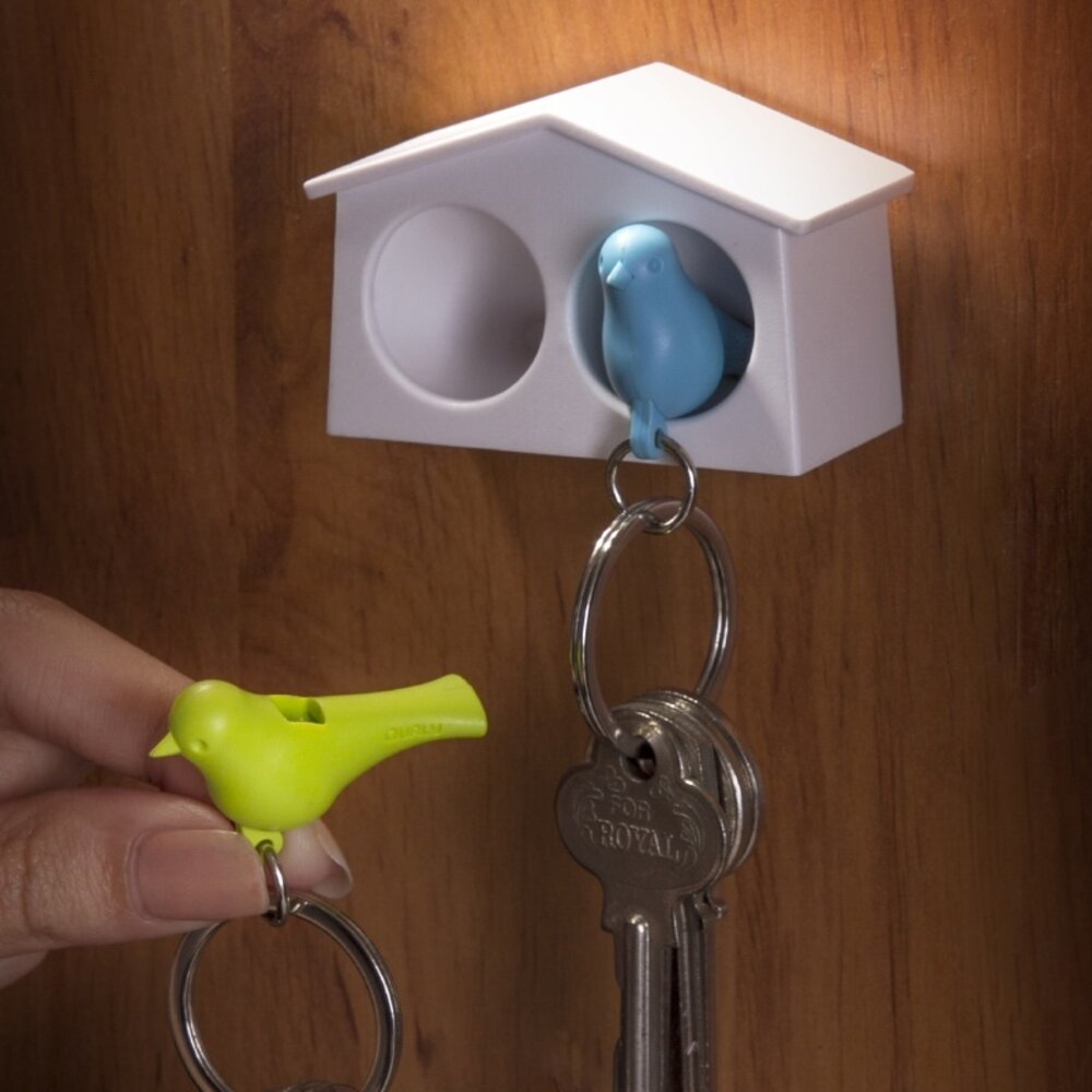 Qualy Qualy - sleutelhanger sparrow duo - white/purple Qualy Qualy - sleutelhanger sparrow duo - white/purple
