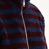 Danefae Danefae - danedada fuzzy wool stripe fleece zip-up - dark wine/porcelaine Danefae Danefae - danedada fuzzy wool stripe fleece zip-up - dark wine/porcelaine
