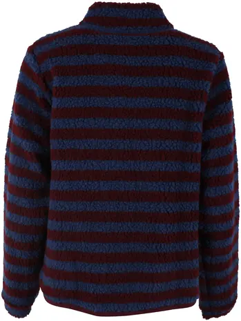 Danefae Danefae - danedada fuzzy wool stripe fleece zip-up - dark wine/porcelaine Danefae Danefae - danedada fuzzy wool stripe fleece zip-up - dark wine/porcelaine