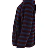 Danefae Danefae - danedada fuzzy wool stripe fleece zip-up - dark wine/porcelaine Danefae Danefae - danedada fuzzy wool stripe fleece zip-up - dark wine/porcelaine