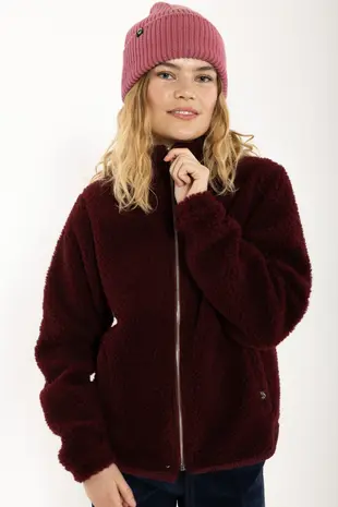 Danefae Danefae - danedada fuzzy wool fleece zip-up - dark wine Danefae Danefae - danedada fuzzy wool fleece zip-up - dark wine