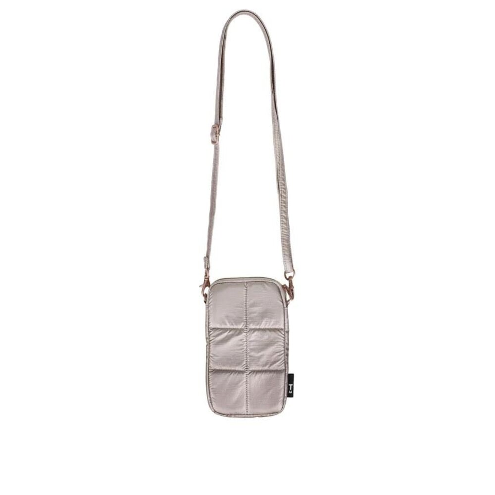 Tinne+Mia Tinne+Mia - luce puffy phone pouch - greige gold Tinne+Mia Tinne+Mia - luce puffy phone pouch - greige gold