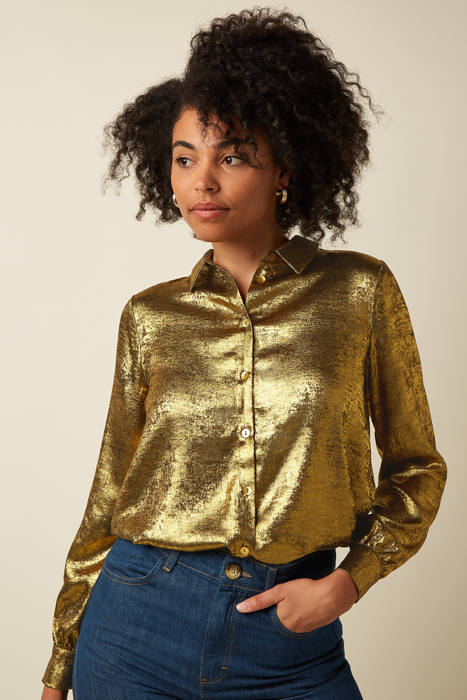 King Louie King Louie - maisie blouse flambe - gold