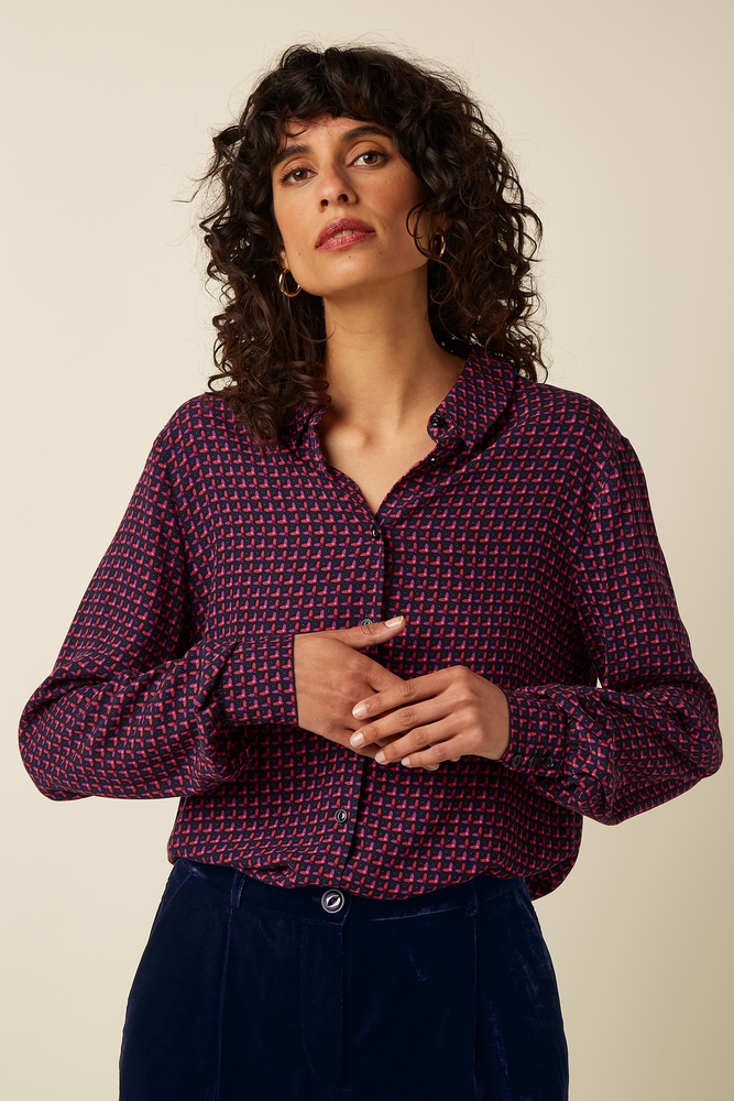 King Louie King Louie - maisie blouse chartre - evening blue