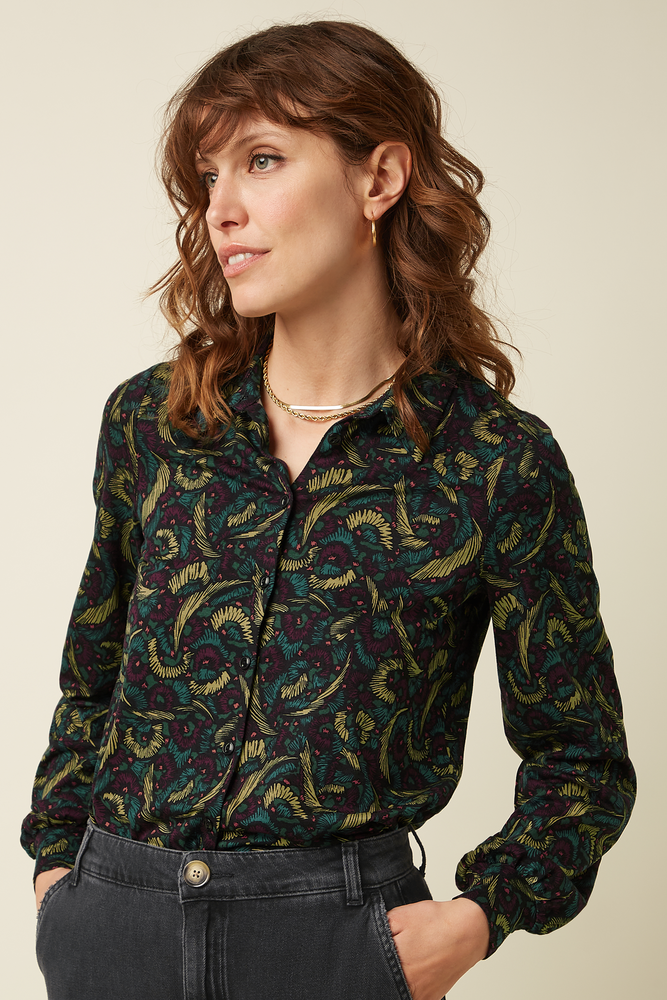 King Louie King Louie - maisie blouse sage - black