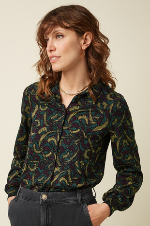 King Louie King Louie - maisie blouse sage - black