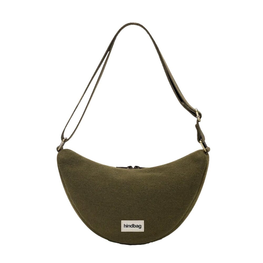 Hindbag Hindbag - crossbody bag andrea - wool effect khaki Hindbag Hindbag - crossbody bag andrea - wool effect khaki
